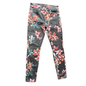 7 For All Mankind Black Floral Jeans with Colorful Flower Patterns Women’s 26